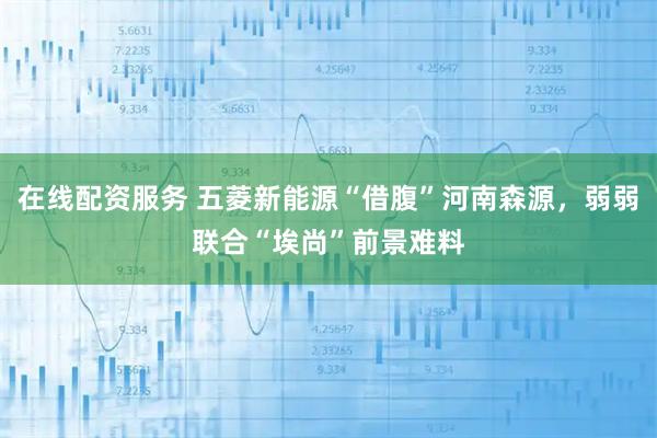在线配资服务 五菱新能源“借腹”河南森源，弱弱联合“埃尚”前景难料